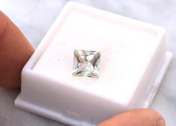 2.70 Carat Princess Cut Green Amethyst