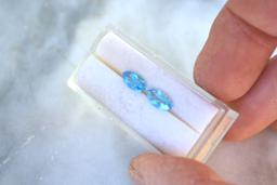 2.79 Carat Oval Cut Match Pair Electric Blue Topaz