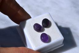 10.05 Carat Matched Trio of Amethyst Cabochons