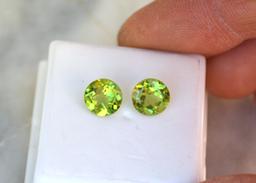 4.28 Matched Pair of Round Cut Peridots