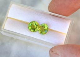 4.28 Matched Pair of Round Cut Peridots