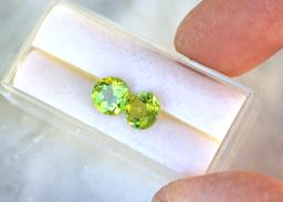 4.28 Matched Pair of Round Cut Peridots