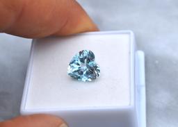 4.43 Carat Fancy Heart Shaped Sky Blue Topaz