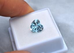 4.43 Carat Fancy Heart Shaped Sky Blue Topaz