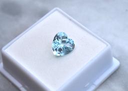 4.43 Carat Fancy Heart Shaped Sky Blue Topaz