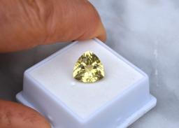 4.78 Carat Trillion Cut Lemon Citrine