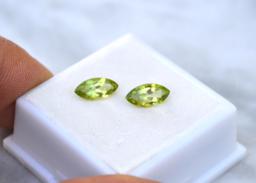 2.10 Carat Matched Pair of Peridots