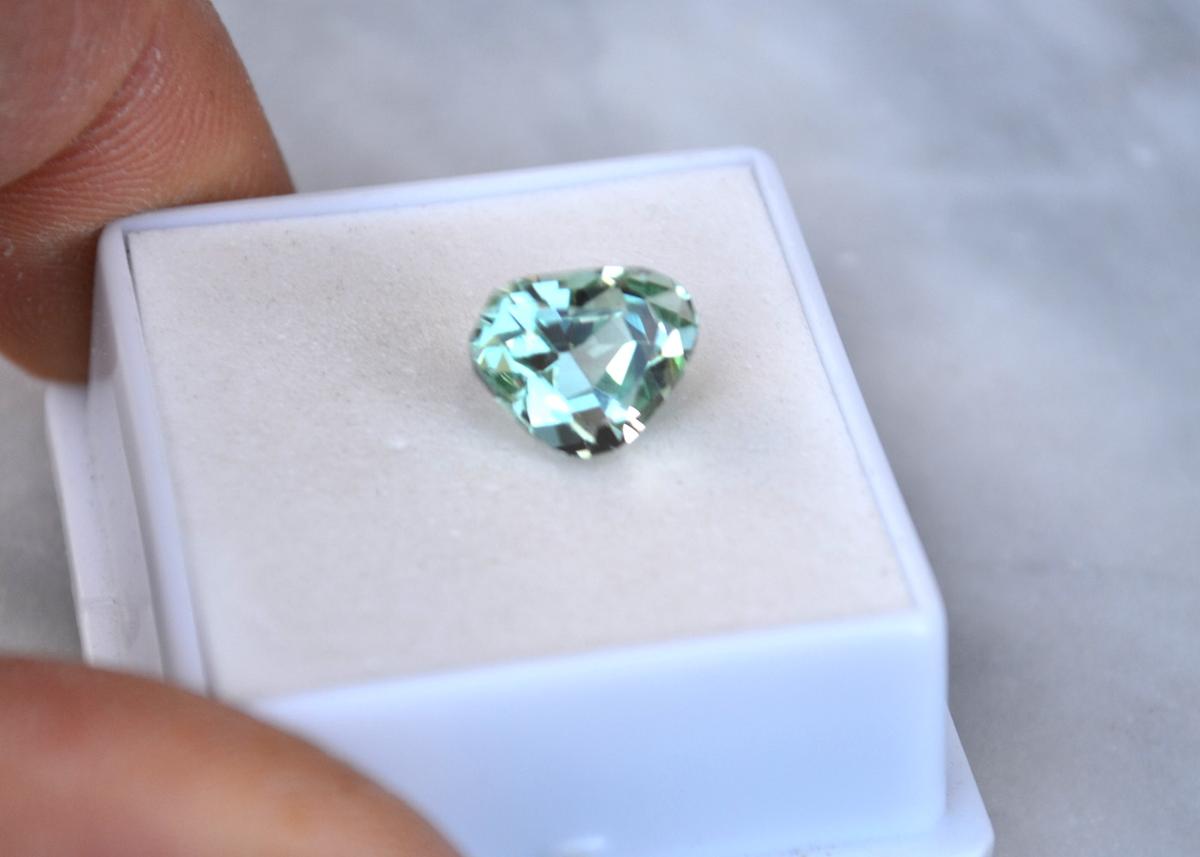 5.19 Carat Fancy Cut Green Kunzite