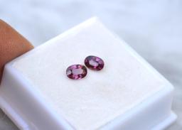 1.09 Carat Matched Pair of Pink Garnets