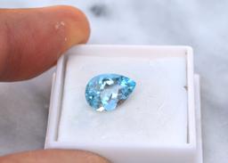 5.22 Carat Pear Cut Sky Blue Topaz