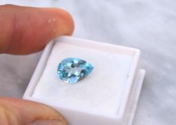 5.22 Carat Pear Cut Sky Blue Topaz