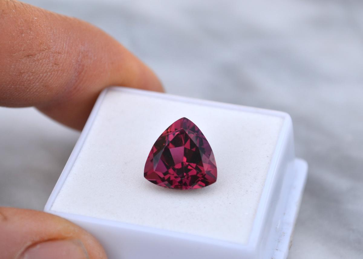 5.87 Carat Trillion Cut Rubellite Tourmaline