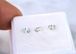 0.66 Carat Matched Trio of Aquamarine