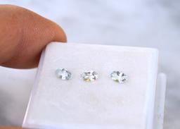 0.66 Carat Matched Trio of Aquamarine