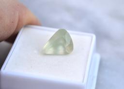 6.95 Carat Pear Cut Prehnite