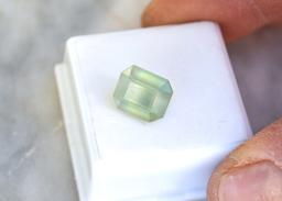 7.24 Carat Octagon Cut Prehnite