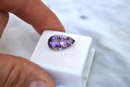 7.46 Carat Fancy Pear Cut Amethyst