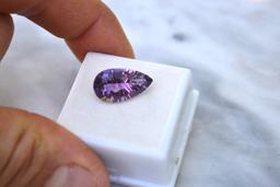 7.46 Carat Fancy Pear Cut Amethyst