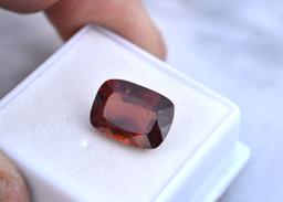 8.62 Carat Cushion Cut Hessonite Garnet