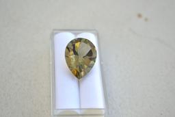 14.25 Carat Pear Cut Lemon Citrine