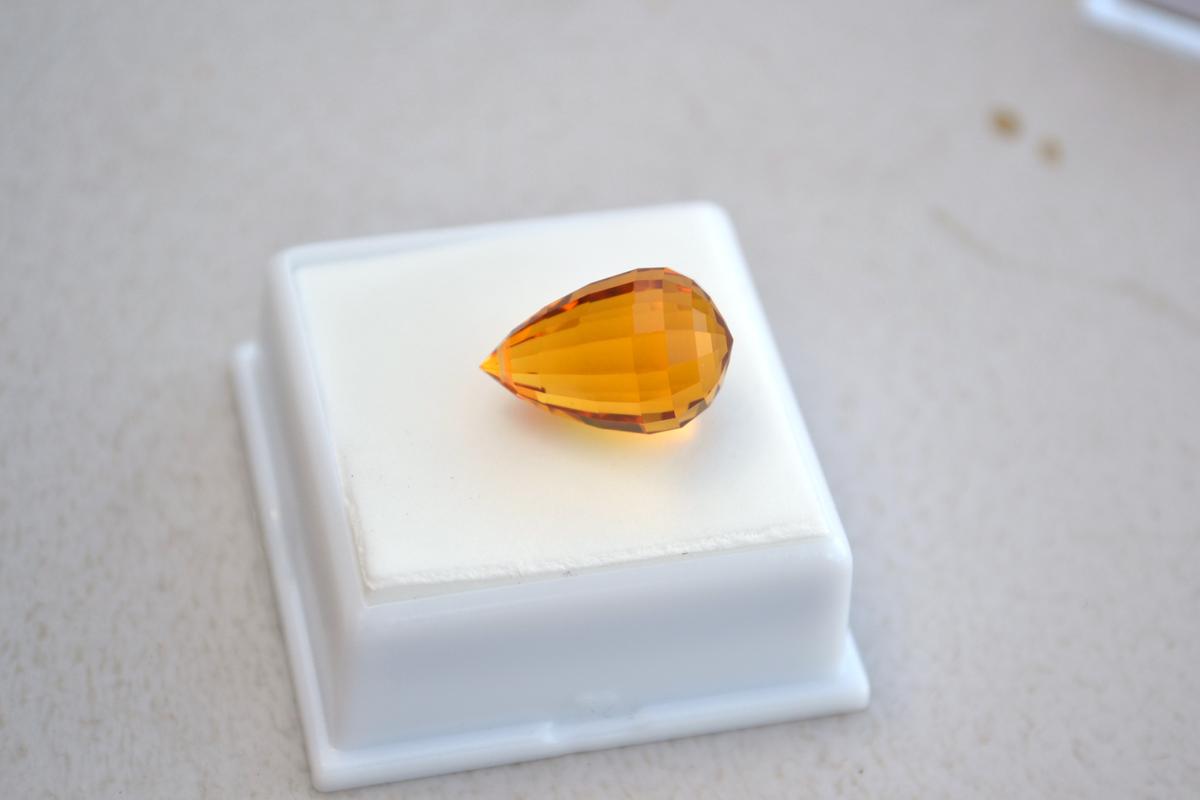 12.68 Carat Citrine Briolette