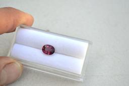 1.77 Carat Fancy Oval Cut Rhodolite Garnet