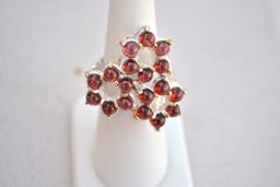 Garnet Ring in Sterling Silver