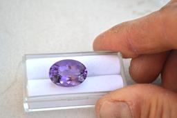 12.37 Carat Oval Cut Amethyst