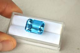 16.56 Carat Octagon Cut Swiss Blue Topaz