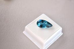 14.60 Carat Pear Cut London Blue Topaz