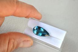 14.60 Carat Pear Cut London Blue Topaz