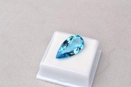 16.20 Carat Pear Cut Swiss Blue Topaz