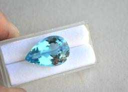 22.86 Carat Pear Cut Sky Blue Topaz