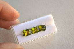 7.53 Carat Matched Trio of Scissor Cut Peridots