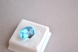 18.53 Carat Antique Oval Cut Swiss Blue Topaz