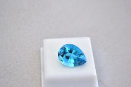 22.40 Carat Antique Pear Cut Swiss Blue Topaz