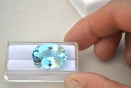 35.09 Carat Oval Cut Sky Blue Topaz