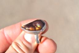 Fire Agate Ring in Sterling Silver