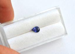 0.75 Carat Pear Cut Untreated Purple Sapphire