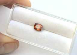 1.42 Carat Cushion Cut Orange Zircon