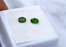 1.00 Carat Matched Pair of Chrome Diopsides