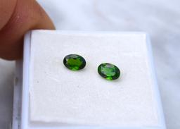 1.00 Carat Matched Pair of Chrome Diopsides
