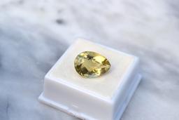 9.91 Carat Pear Checkerboard Cut Lemon Citrine