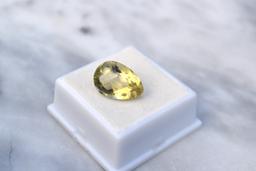 9.91 Carat Pear Checkerboard Cut Lemon Citrine