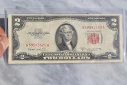 1953 $2 Red Seal Note -- Nearly Uncirculated