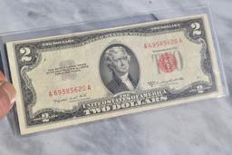 1953 $2 Red Seal Note -- Nearly Uncirculated