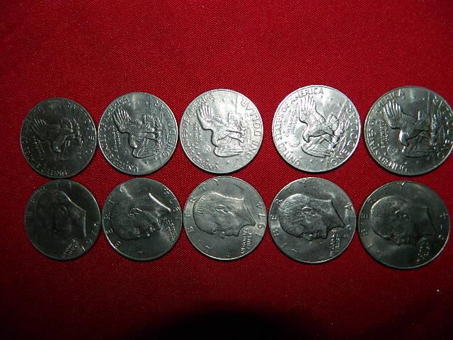 (10) Eisenhower 1974 Silver Dollars