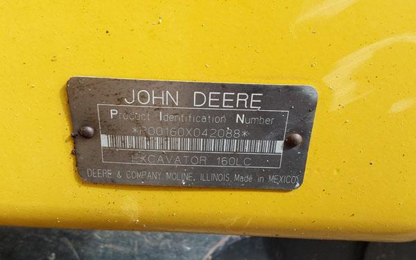 John Deere 160LC Excavator w/Hyd Thumb
