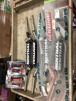 4 RENTHAL MOTORCYCLE HANDLEBARS AND 2 PAIR GRIFFSET