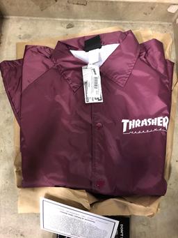 Box With 4 Pair Vans Shoes And A Thrasher Magazine Windbreaker